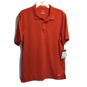 NordicTrack Collared Polo Shirt ~ Sz M ~ Athletic Fit ~ NT Dri ~ Orange